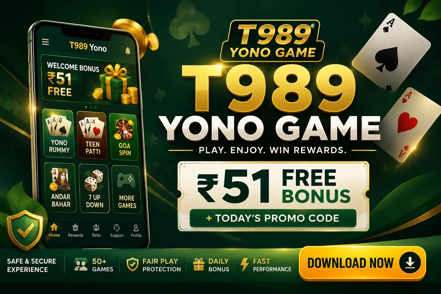 T989 Yono Game Download करो – ₹51 Free Bonus पाओ & New T989 Yono App Promo Code Today | Real Cash | Instant Withdrawal